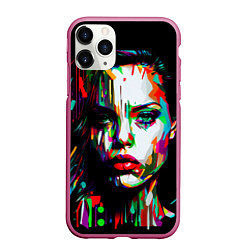 Чехол iPhone 11 Pro матовый Анджелина Джоли - поп-арт