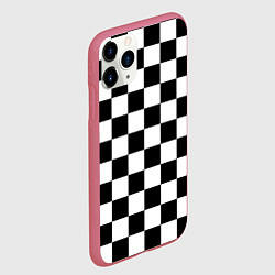 Чехол iPhone 11 Pro матовый Шахматные клетки - текстура, цвет: 3D-малиновый — фото 2