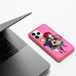 Чехол iPhone 11 Pro матовый Повелитель тьмы на подработке - Эми и Сасаки, цвет: 3D-красный — фото 2