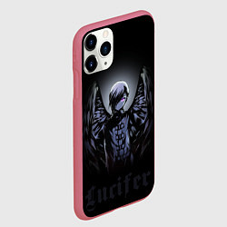 Чехол iPhone 11 Pro матовый Повелитель тьмы на подработке - Падший ангел Люциф, цвет: 3D-малиновый — фото 2