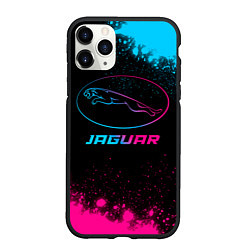 Чехол iPhone 11 Pro матовый Jaguar - neon gradient