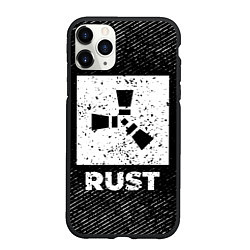 Чехол iPhone 11 Pro матовый Rust с потертостями на темном фоне