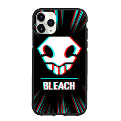 Чехол iPhone 11 Pro матовый Символ Bleach в стиле glitch на темном фоне