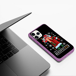 Чехол iPhone 11 Pro матовый Ded MoroZZ - Brazzers, цвет: 3D-фиолетовый — фото 2
