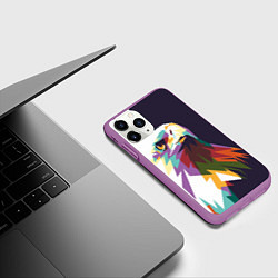 Чехол iPhone 11 Pro матовый Орел-птица гордая, цвет: 3D-фиолетовый — фото 2