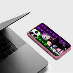 Чехол iPhone 11 Pro матовый Люси и неоновые иероглифы, цвет: 3D-малиновый — фото 2