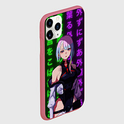 Чехол iPhone 11 Pro матовый Люси и неоновые иероглифы, цвет: 3D-малиновый — фото 2