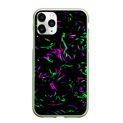 Чехол iPhone 11 Pro матовый Токсичные кляксы, цвет: 3D-салатовый