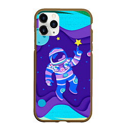 Чехол iPhone 11 Pro матовый Космонавт в космосе - рисунок