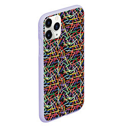 Чехол iPhone 11 Pro матовый Палочки разноцветные, цвет: 3D-светло-сиреневый — фото 2