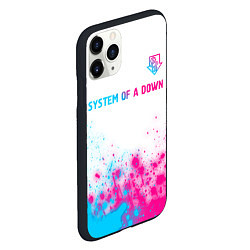 Чехол iPhone 11 Pro матовый System of a Down neon gradient style: символ сверх, цвет: 3D-черный — фото 2