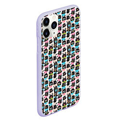Чехол iPhone 11 Pro матовый Весёлые монстрики с соской, цвет: 3D-светло-сиреневый — фото 2