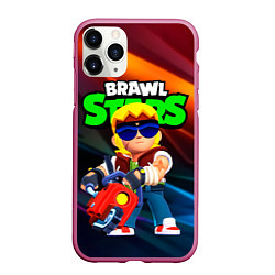 Чехол iPhone 11 Pro матовый Buster Brawl stars, цвет: 3D-малиновый