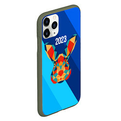 Чехол iPhone 11 Pro матовый Кролик из мозаики 2023, цвет: 3D-темно-зеленый — фото 2