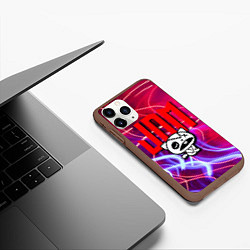 Чехол iPhone 11 Pro матовый JDM style - одноглазый котик, цвет: 3D-коричневый — фото 2