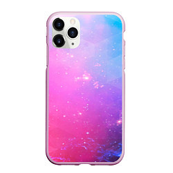 Чехол iPhone 11 Pro матовый Звёздное геометрическое небо, цвет: 3D-розовый
