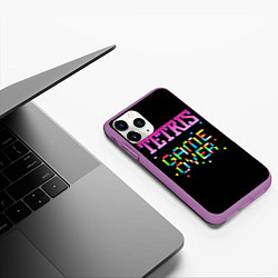 Чехол iPhone 11 Pro матовый Tetris - Game Over, цвет: 3D-фиолетовый — фото 2