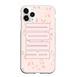 Чехол iPhone 11 Pro матовый Поля по-вертикали с розовым фоном, цвет: 3D-белый