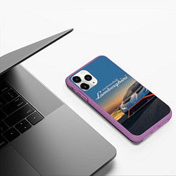 Чехол iPhone 11 Pro матовый Lamborghini Huracan STO - car racing, цвет: 3D-фиолетовый — фото 2