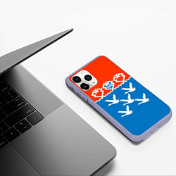 Чехол iPhone 11 Pro матовый Герб города Чебоксары, цвет: 3D-светло-сиреневый — фото 2