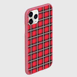 Чехол iPhone 11 Pro матовый Красная шотландская клетка, цвет: 3D-малиновый — фото 2