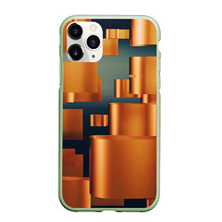 Чехол iPhone 11 Pro матовый Золотые геометрические слитки, цвет: 3D-салатовый