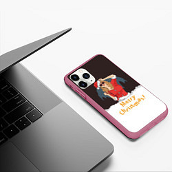Чехол iPhone 11 Pro матовый Снегурка, цвет: 3D-малиновый — фото 2