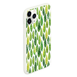 Чехол iPhone 11 Pro матовый Акварельные листья, цвет: 3D-белый — фото 2