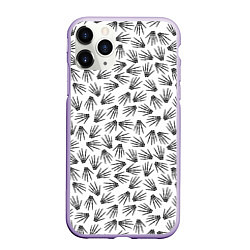 Чехол iPhone 11 Pro матовый Ладонь скелета, цвет: 3D-светло-сиреневый