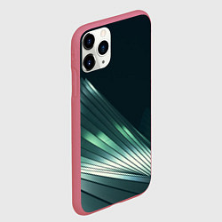Чехол iPhone 11 Pro матовый Геометрические сияющие металлические листы, цвет: 3D-малиновый — фото 2