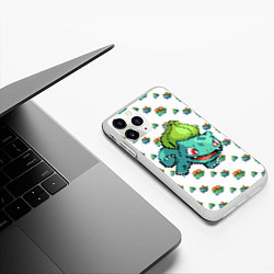Чехол iPhone 11 Pro матовый Pokemon go pixel, цвет: 3D-белый — фото 2