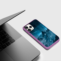 Чехол iPhone 11 Pro матовый Снежные горные вершины, цвет: 3D-фиолетовый — фото 2