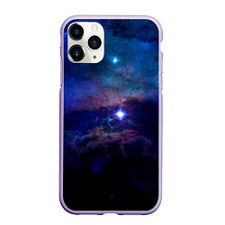 Чехол iPhone 11 Pro матовый Звёздное небо, цвет: 3D-светло-сиреневый