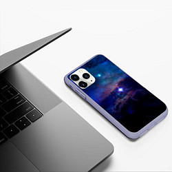 Чехол iPhone 11 Pro матовый Звёздное небо, цвет: 3D-светло-сиреневый — фото 2