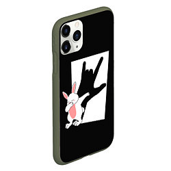 Чехол iPhone 11 Pro матовый Тень дабающего кролика, цвет: 3D-темно-зеленый — фото 2