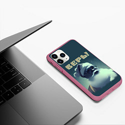 Чехол iPhone 11 Pro матовый Верь в меня, цвет: 3D-малиновый — фото 2