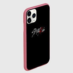 Чехол iPhone 11 Pro матовый Stray Kids white logo, цвет: 3D-малиновый — фото 2