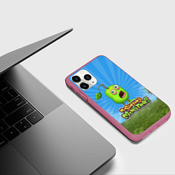 Чехол iPhone 11 Pro матовый My Singin Monsters - Зерномех, цвет: 3D-малиновый — фото 2