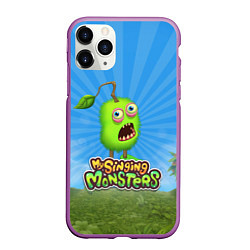 Чехол iPhone 11 Pro матовый My Singin Monsters - Зерномех, цвет: 3D-фиолетовый