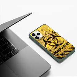 Чехол iPhone 11 Pro матовый Danger biohazard, цвет: 3D-темно-зеленый — фото 2