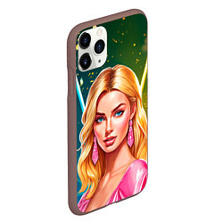 Чехол iPhone 11 Pro матовый Нейросеть - Барби Марго Робби аниме, цвет: 3D-коричневый — фото 2