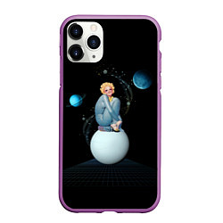 Чехол iPhone 11 Pro матовый Pinup женщина на Луне