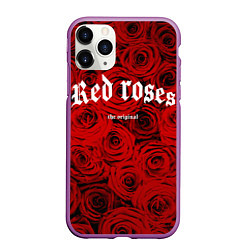 Чехол iPhone 11 Pro матовый Красный розы, цвет: 3D-фиолетовый