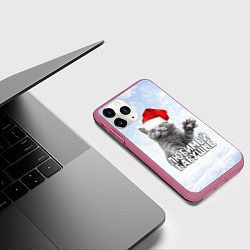 Чехол iPhone 11 Pro матовый Любимой бабушке - котик, цвет: 3D-малиновый — фото 2