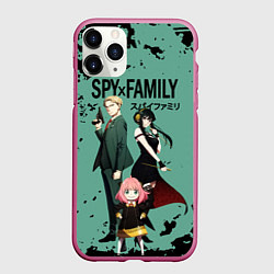 Чехол iPhone 11 Pro матовый Spy family characters, цвет: 3D-малиновый