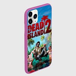Чехол iPhone 11 Pro матовый Dead island two, цвет: 3D-фиолетовый — фото 2
