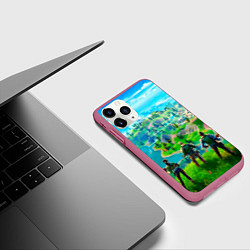Чехол iPhone 11 Pro матовый Фортнайт, цвет: 3D-малиновый — фото 2