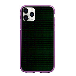 Чехол iPhone 11 Pro матовый Однотонный двоичный код, цвет: 3D-фиолетовый