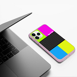 Чехол iPhone 11 Pro матовый Лоскутный полосатый принт Арлекино, цвет: 3D-розовый — фото 2