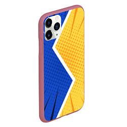 Чехол iPhone 11 Pro матовый Желто-синяя молния, цвет: 3D-малиновый — фото 2